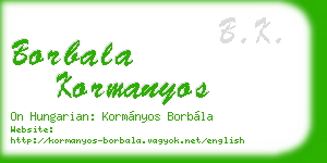 borbala kormanyos business card